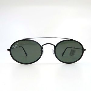 Ray-Ban Oval Double Bridge Black Sunglasses